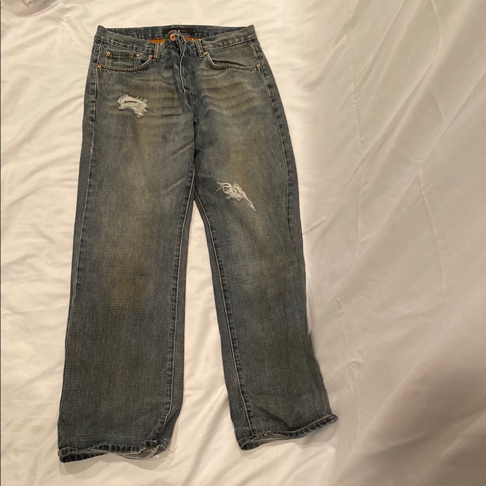 Calvin Klein Jeans Relaxed Fit Distressed Gray Denim